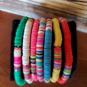 7 colorful beaded bracelets